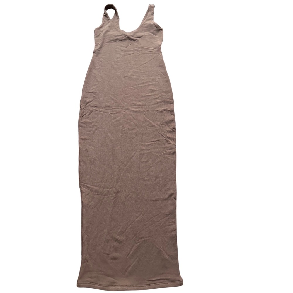 Naked Wardrobe Hourglass Midi Dress Cocoa Brown Bodycon Tank Scoop Neck